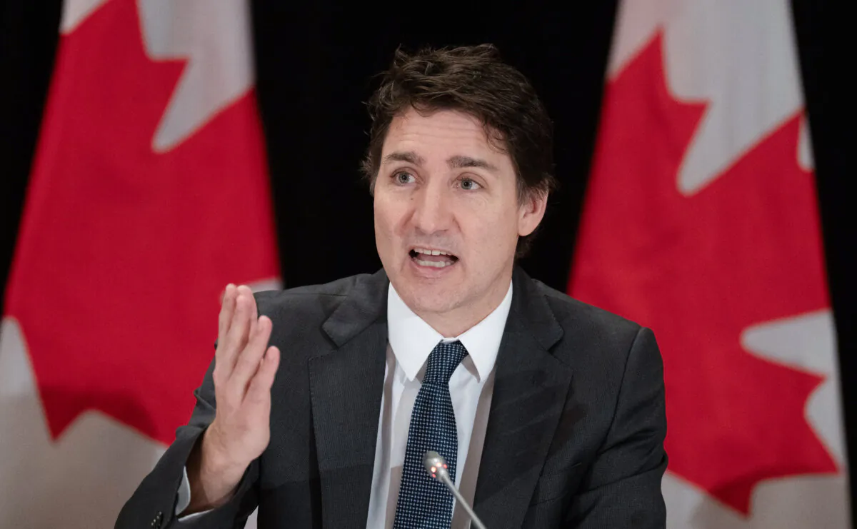 Prime Minister Justin Trudeau delivers remarks at the second intergovernmental leaders' forum for self-governing Indigenous governments, in Gatineau, Que., on May 2, 2024. (The Canadian Press/Adrian Wyld)