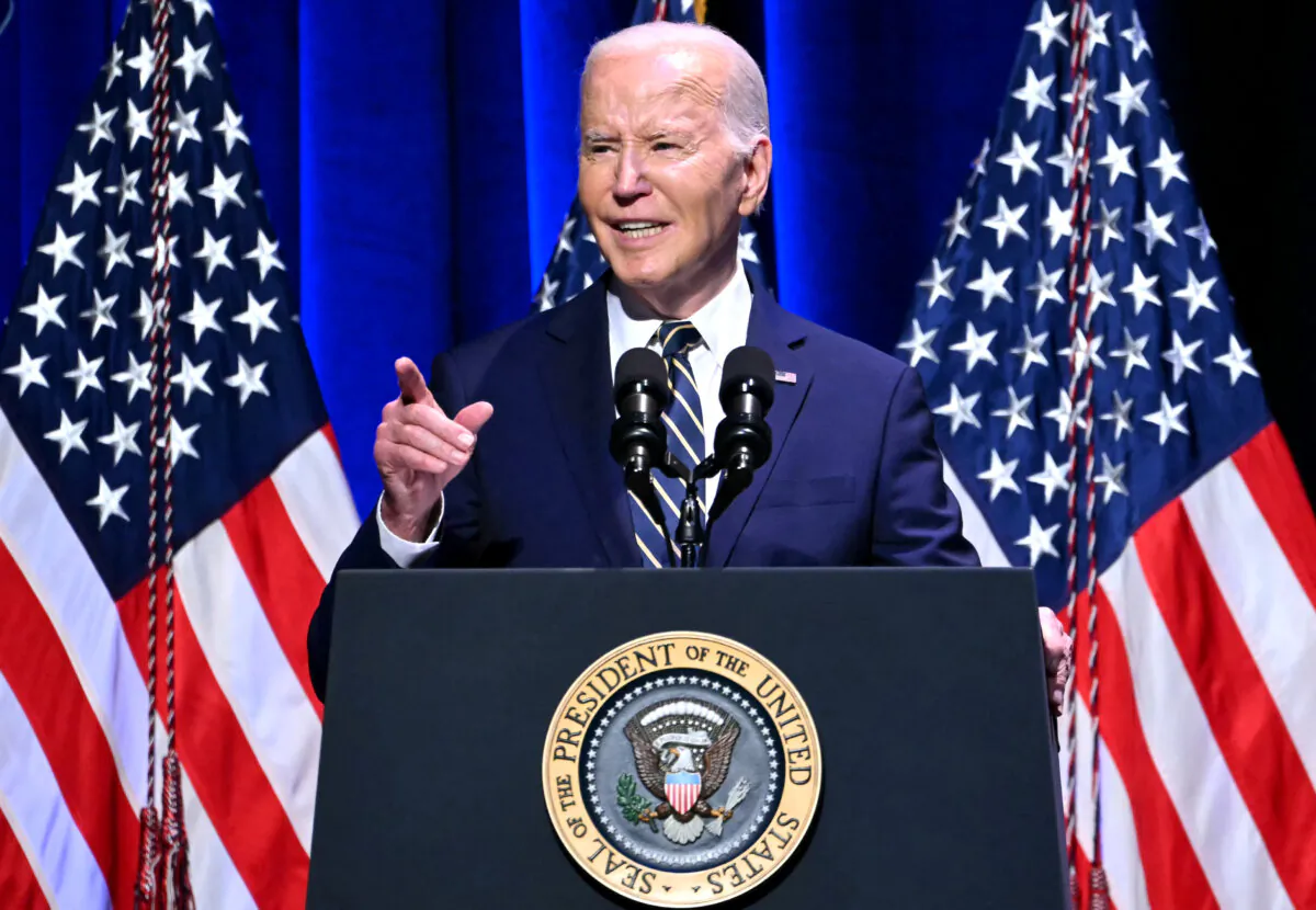 President Joe Biden speaks at the National Museum of African American History and Culture in Washington, on May 17, 2024. (Andrew Caballero-Reynolds/AFP via Getty Images)