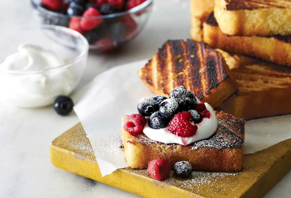 Store-bought pound cake makes this smoke-kissed dessert a cinch. (Randazzo and Blau)