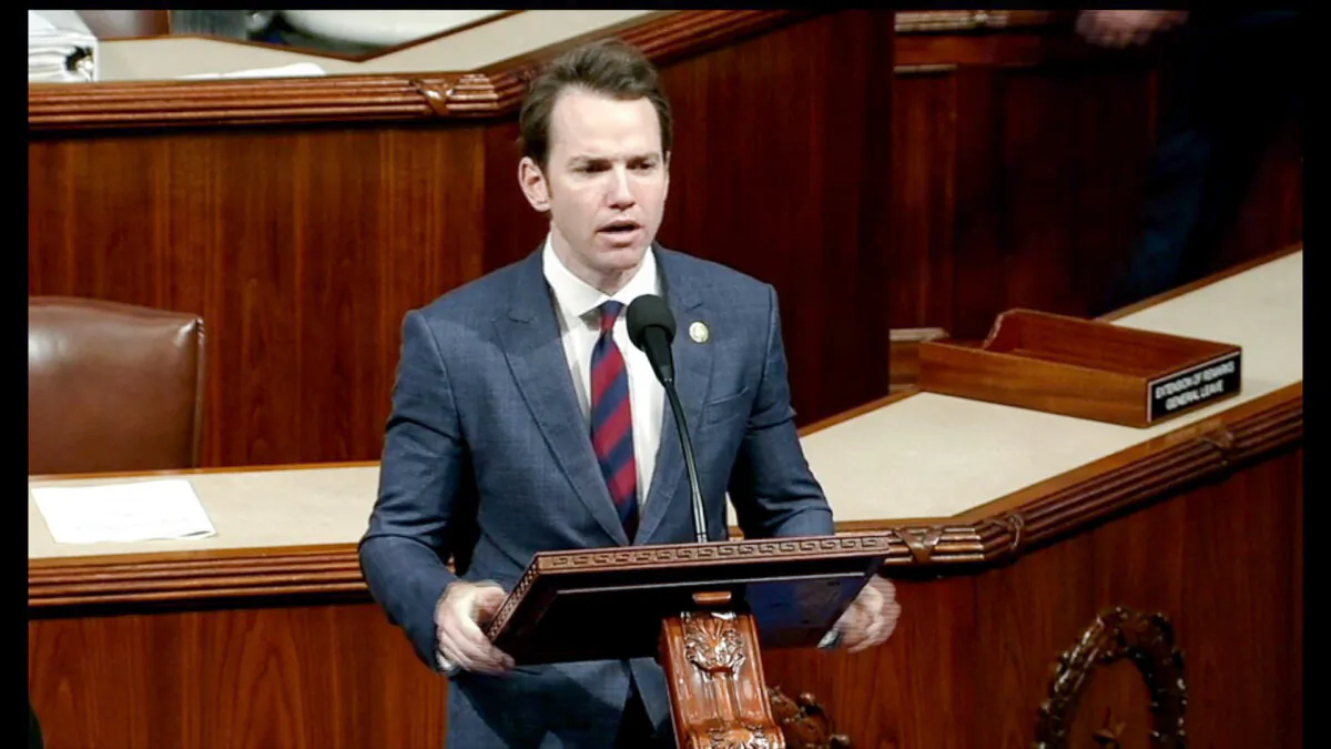 Rep. Kevin Kiley (R-Calif.) speaks on the House floor in Washington on Oct. 3, 2023. (House of Representatives/Screenshot via NTD)
