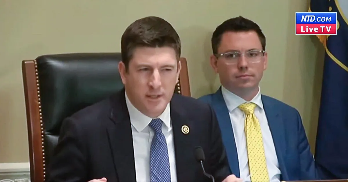 The chairman of the Committee on House Administration, Rep. Bryan Steil (R-Wis.), questioned witnesses at a committee hearing titled “American Confidence in Elections: Confronting Zuckerbucks, Private Funding of Election Administration” in Washington on Feb. 7, 2024. (NTD)