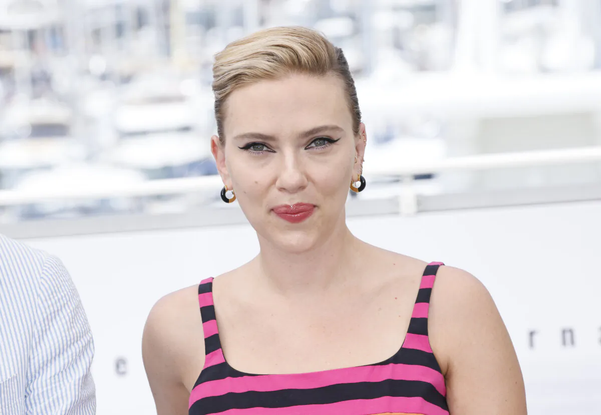 Scarlett Johansson poses for photographers at the photo call for the film "Asteroid City" at the 76th international film festival, Cannes, southern France, on May 24, 2023. (Joel C Ryan/Invisione)