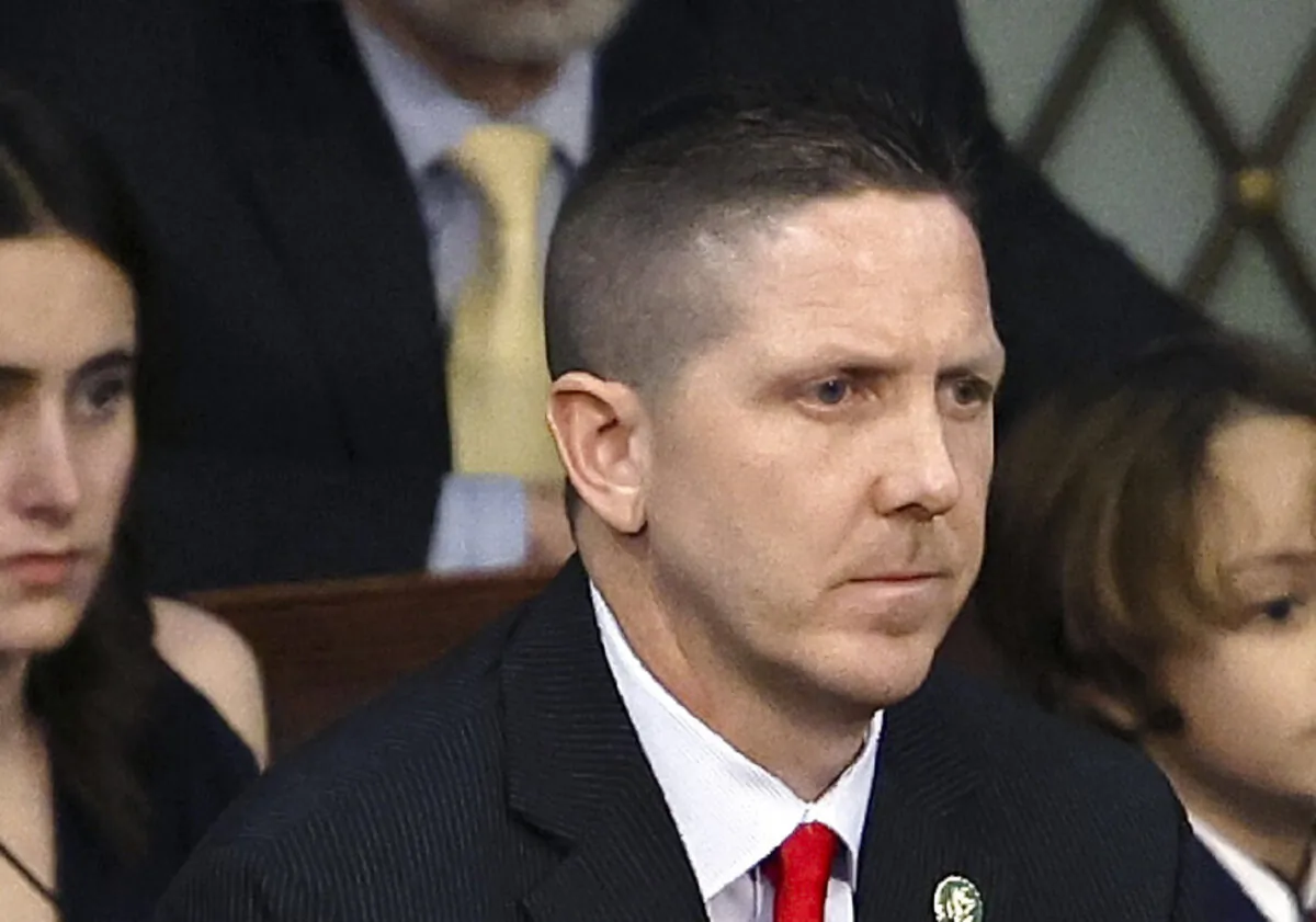 Rep. Josh Brecheen (R-Okla.) casts his vote for Speaker of the House on the first day of the 118th Congress in the House Chamber of the U.S. Capitol Building in Washington on Jan. 3, 2023. (Anna Moneymaker/Getty Images)