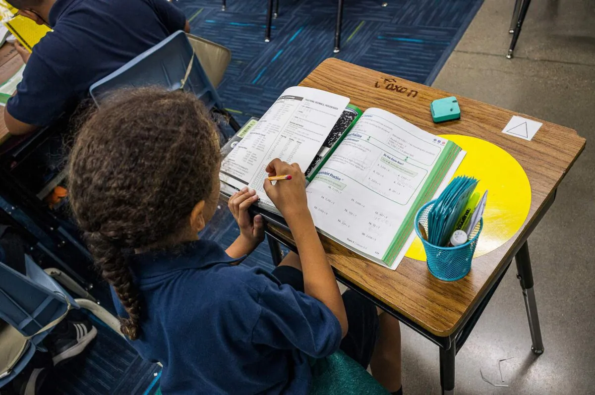 A student is seen in a classroom in an elementary School, in Phoenix, Ariz., on Oct. 26, 2022. (Olivier Touron/AFP via Getty Images)