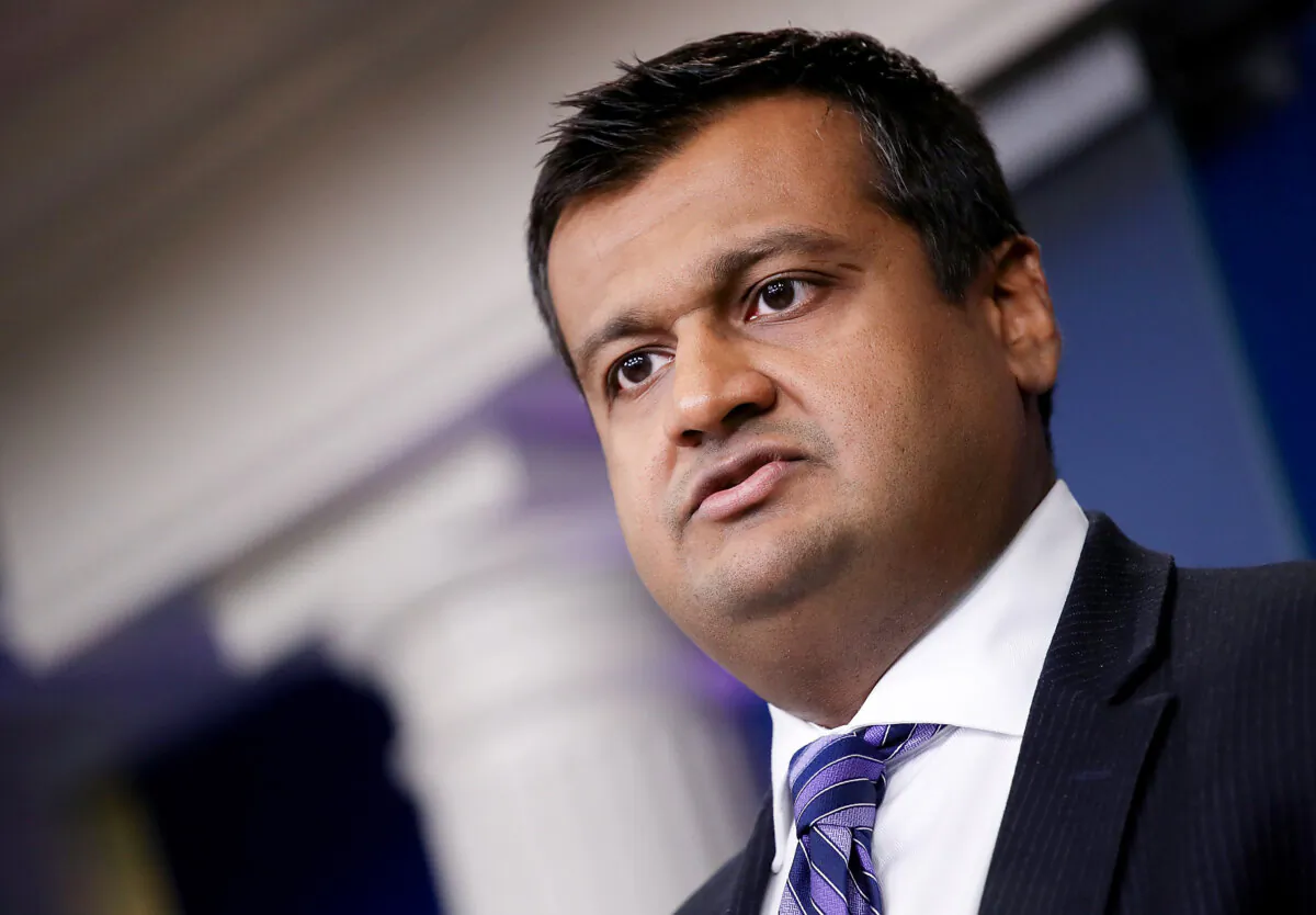 Then-White House Deputy Press Secretary Raj Shah answers questions during the daily White House briefing in Washington on May 14, 2018. (Win McNamee/Getty Images)