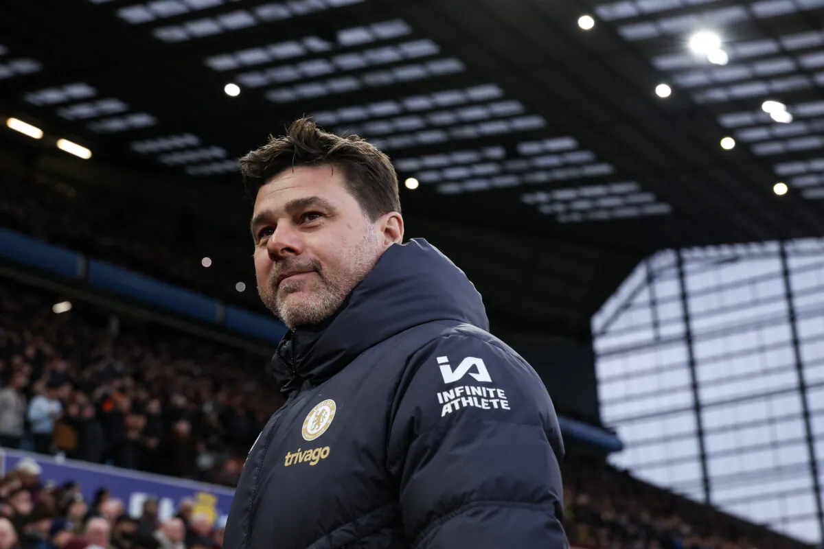 Mauricio Pochettino, manager of Chelsea looks on during the Premier League match between Aston Villa and Chelsea FC at Villa Park in Birmingham, England on April 27, 2024. (Richard Heathcote/Getty Images) 