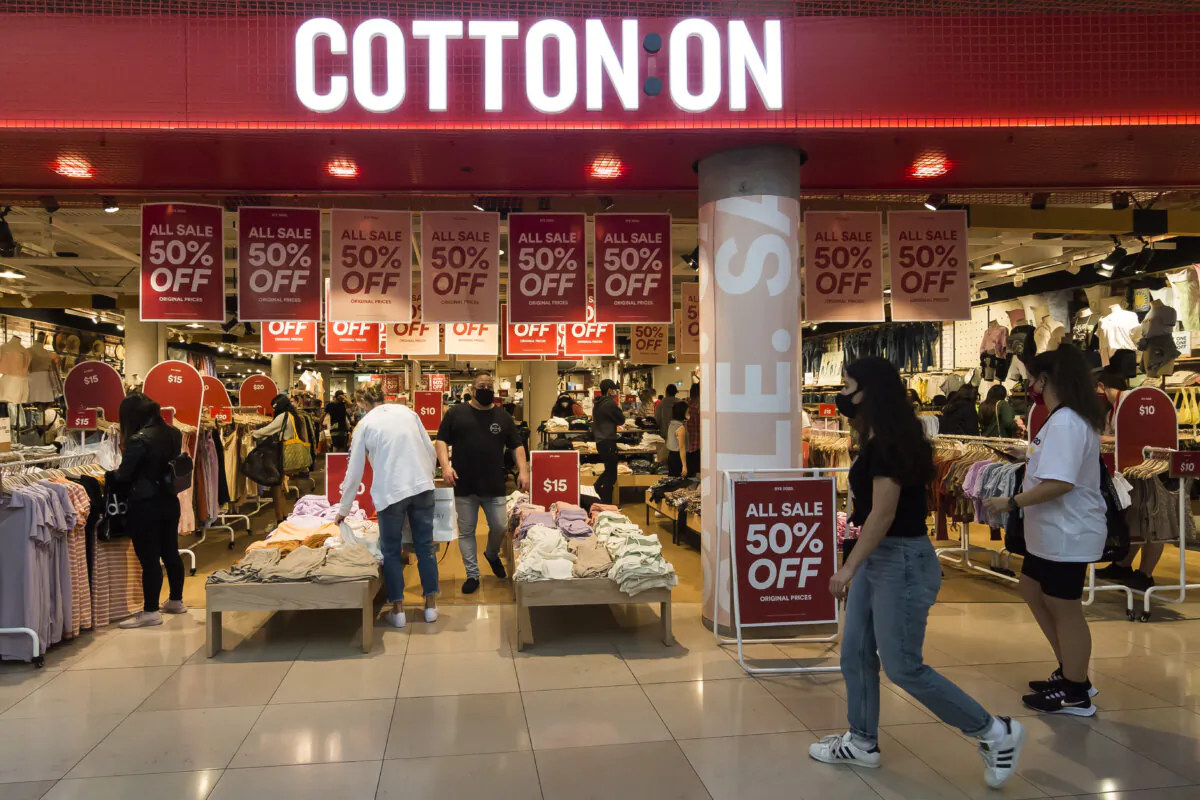 People shop at Cotton On during the Boxing Day sales at Chadstone the Fashion Capital in Melbourne, Australia on Dec. 26, 2020. (Naomi Rahim/Getty Images)