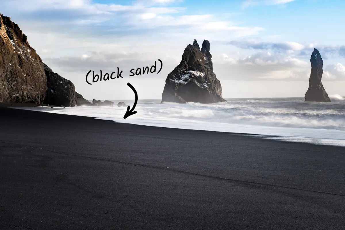 Reynisfjara beach in Iceland. (Doubleclix/Shutterstock)
