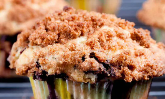 Bakery Style Blueberry Muffins With Streusel