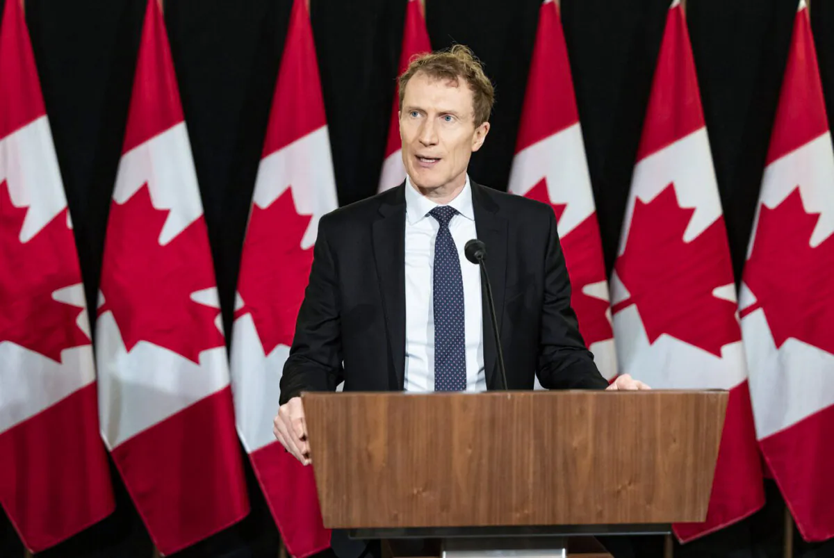 Minister of Immigration, Refugees and Citizenship Marc Miller speaks to the media during the federal cabinet retreat in Montreal, on Jan. 22, 2024. (The Canadian Press/Christinne Muschi)