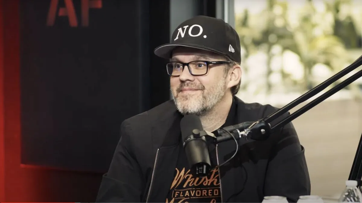 Tim Young on a podcast. (Courtesy of Alex Spencer) 