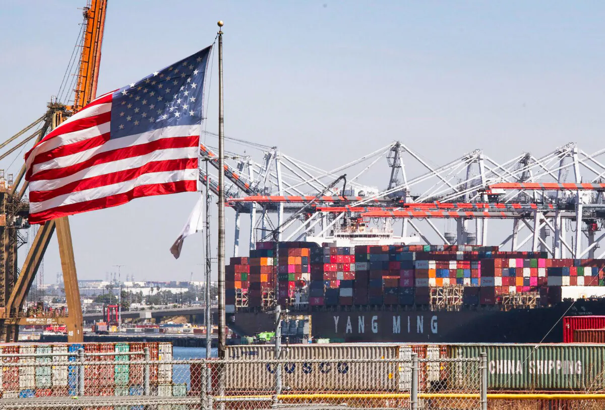 Shipping containers from China and other Asian countries are unloaded at the Port of Los Angeles in Long Beach, Calif., on Sept. 14, 2019. (Mark Ralston/AFP via Getty Images)