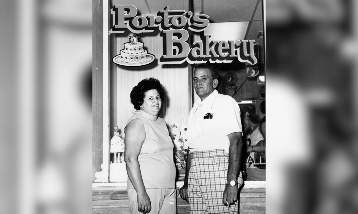 Rosa Porto (L), pictured with her husband Raul Sr., grew Porto's from her humble home kitchen to a thriving business. (Courtesy of Porto's Bakery & Cafe)