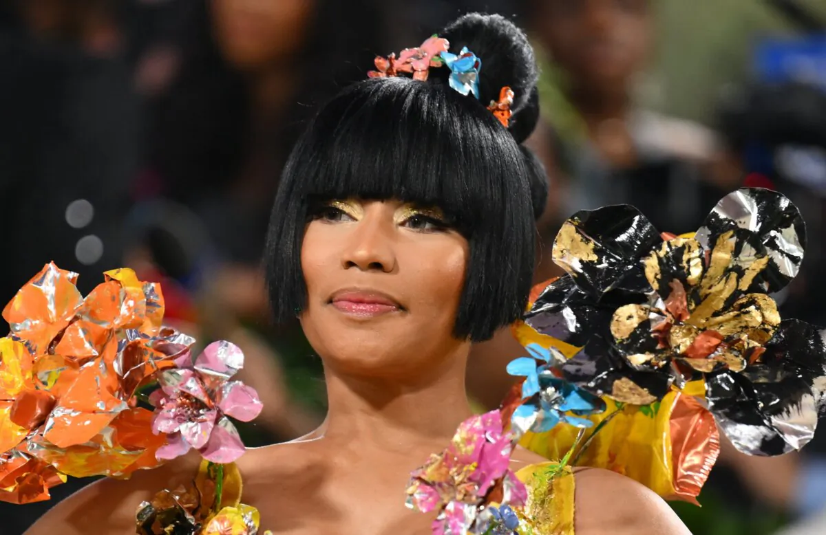 US rapper Nicki Minaj arrives for the 2024 Met Gala at the Metropolitan Museum of Art in New York on May 6, 2024. (Angela Weiss/AFP via Getty Images)