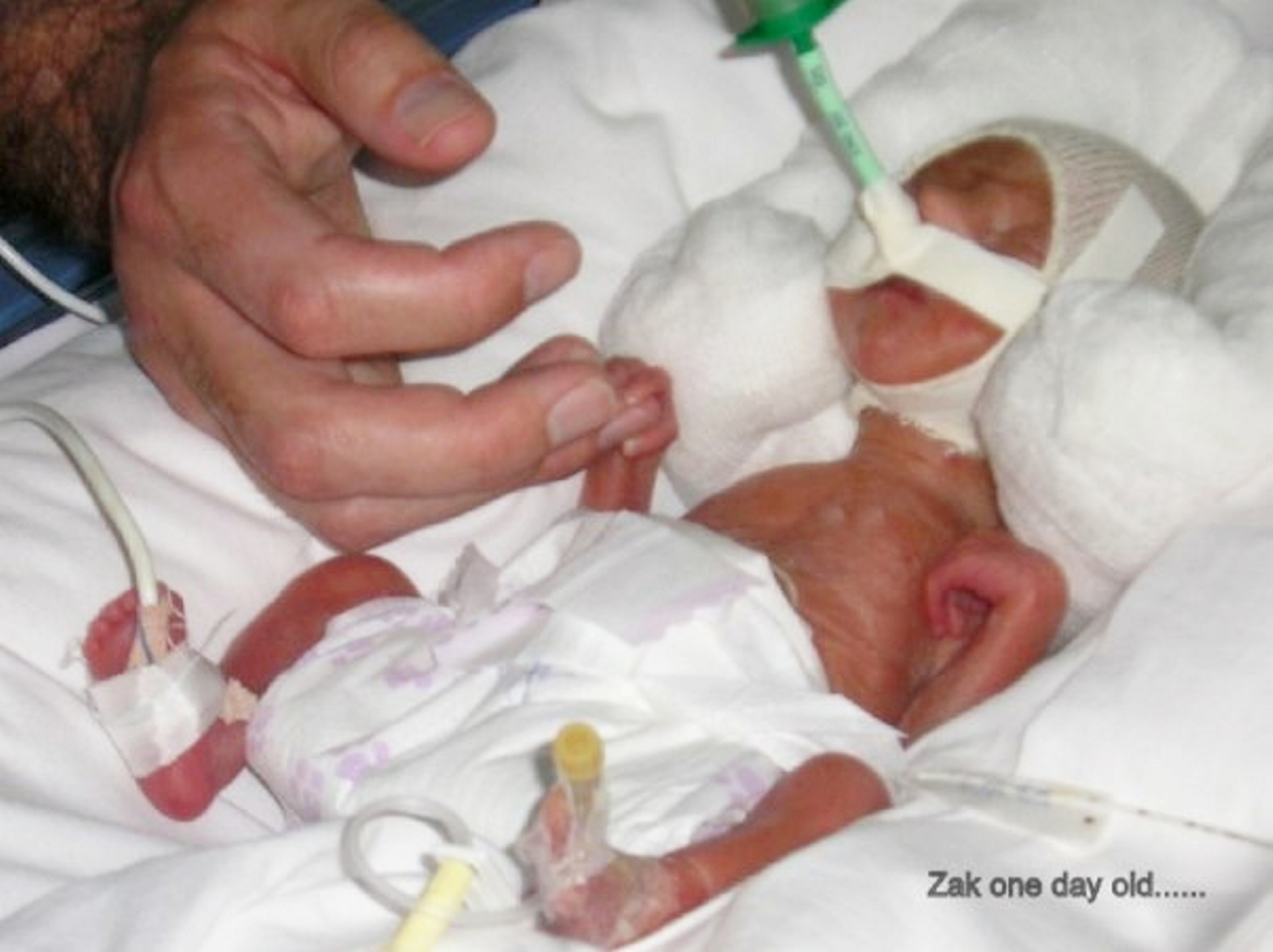 When Zac was a day old.