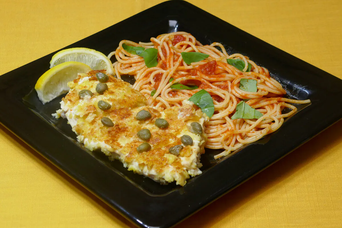 Chicken Milanese with Spaghetti Pomodoro. (Linda Gassenheimer/TNS)