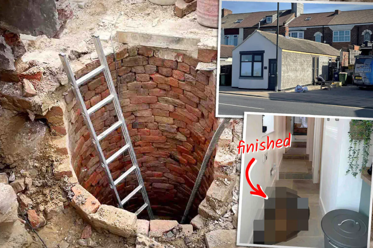A deep well was found during a renovation in Redcar, North Yorkshire, UK. (SWNS)