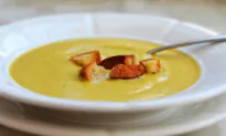 Broccoli and Gruyère Soup With Homemade Croutons