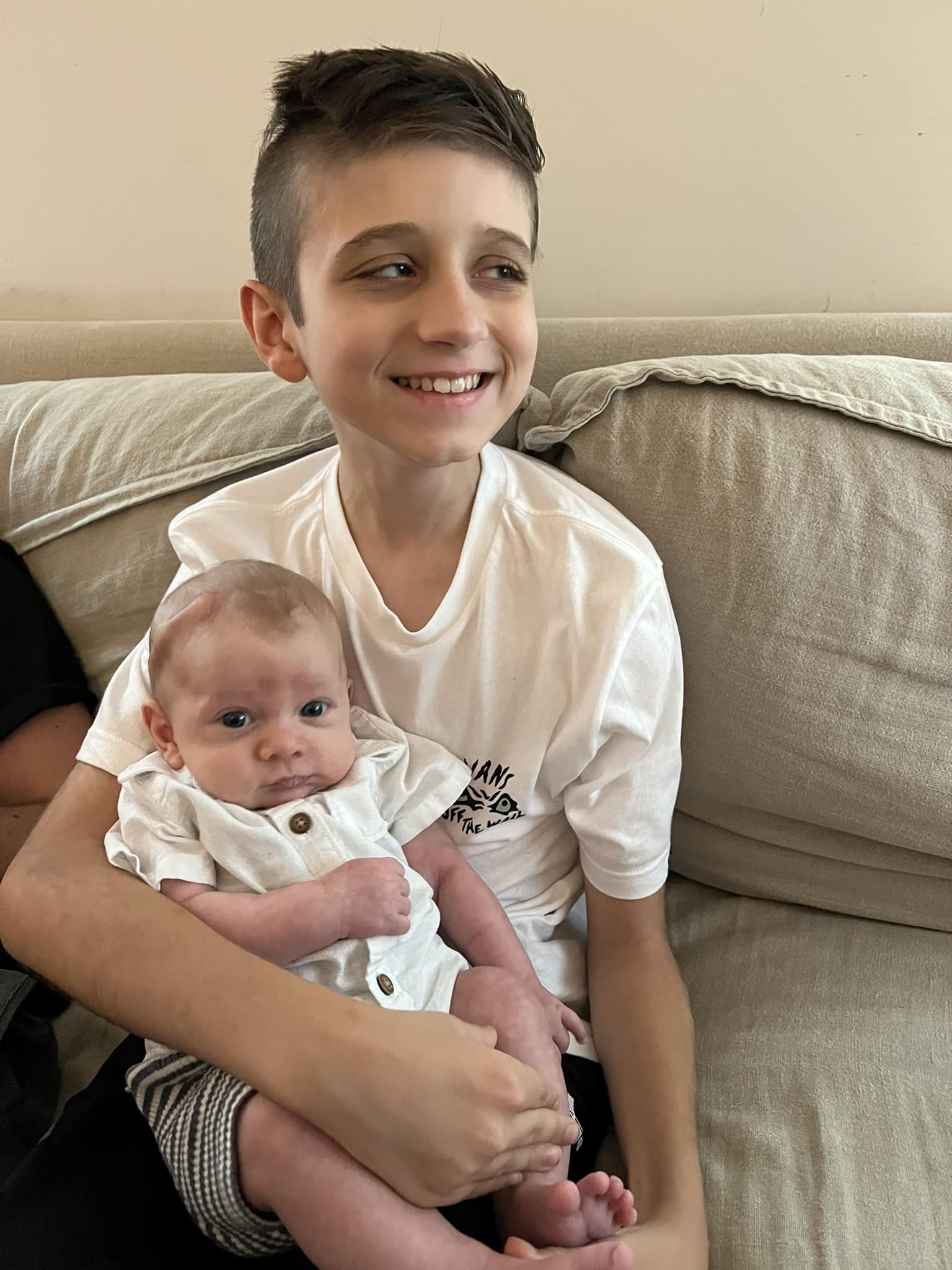 Sawyer with his sibling.