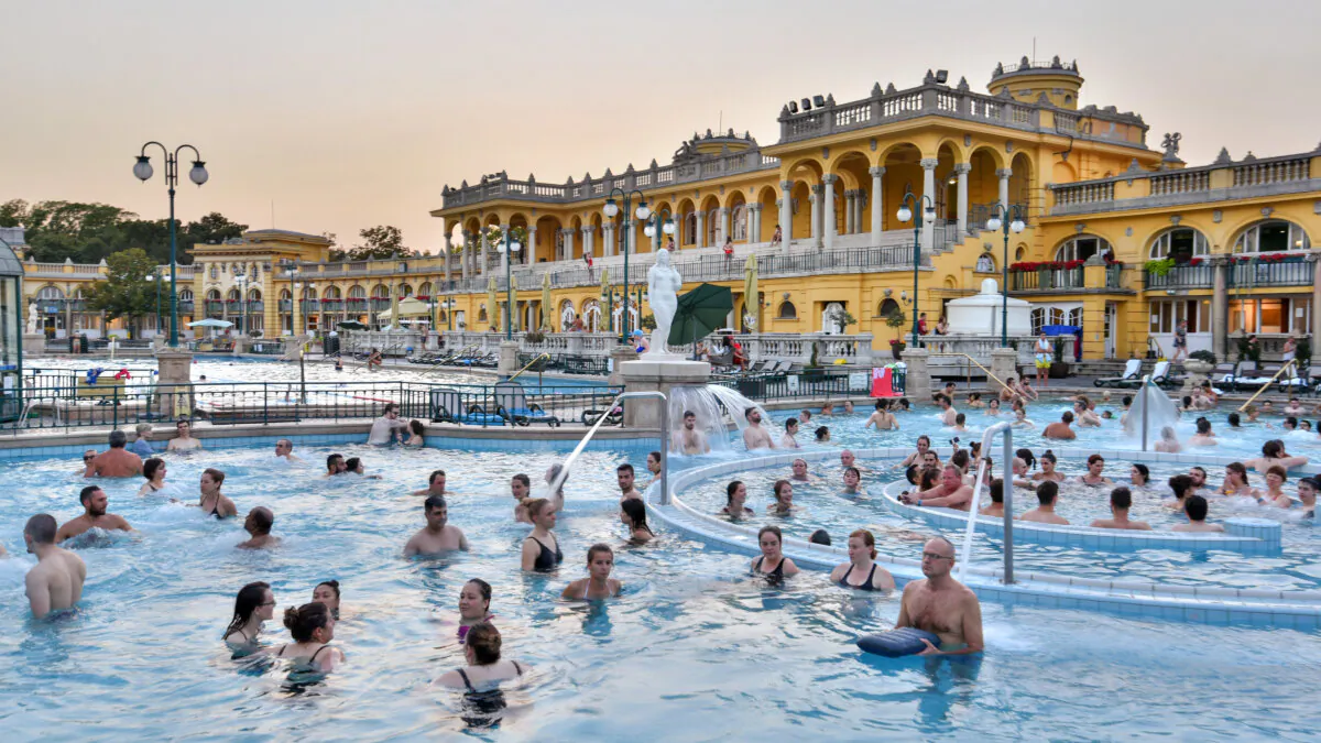 Budapest’s baths are a fun and relaxing cultural experience—BYO swimsuit and towel. (Cameron Hewitt, Rick Steves’ Europe)