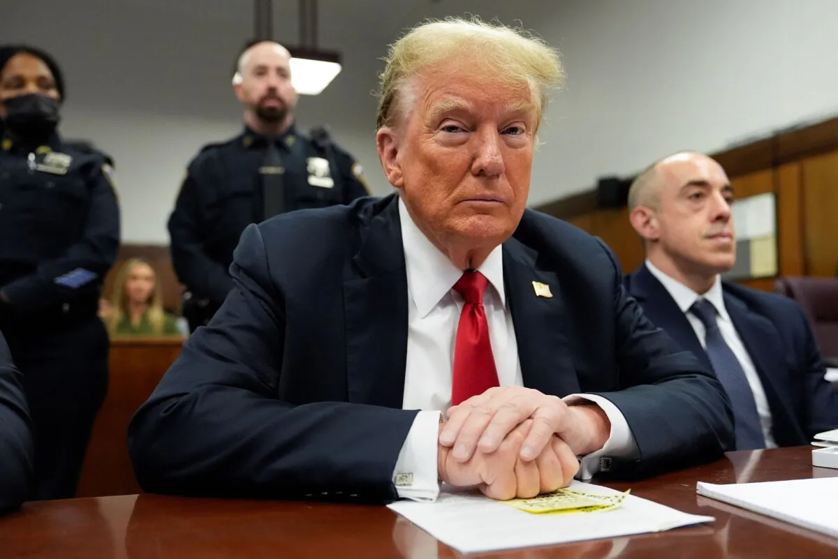 Former President Donald Trump at Manhattan Criminal Court on May 28, 2024 in New York City. (Julia Nikhinson-Pool/Getty Images)