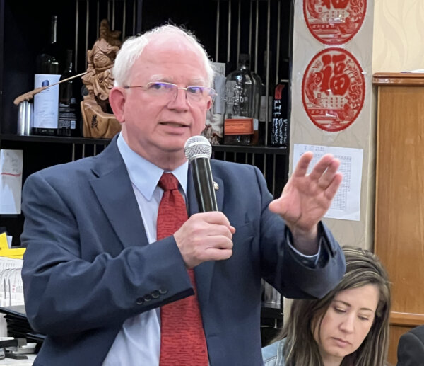 A judge has recommended that Mr. Eastman’s law license, which has been suspended, be revoked. Above, Mr. Eastman speaking in Burlingame, Calif., on May 18, 2024. (Brad Jones/The Epoch Times)