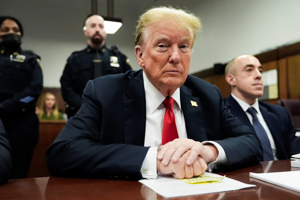 Former President Donald Trump at Manhattan Criminal Court in New York on May 28, 2024. (Julia Nikhinson-Pool/Getty Images)