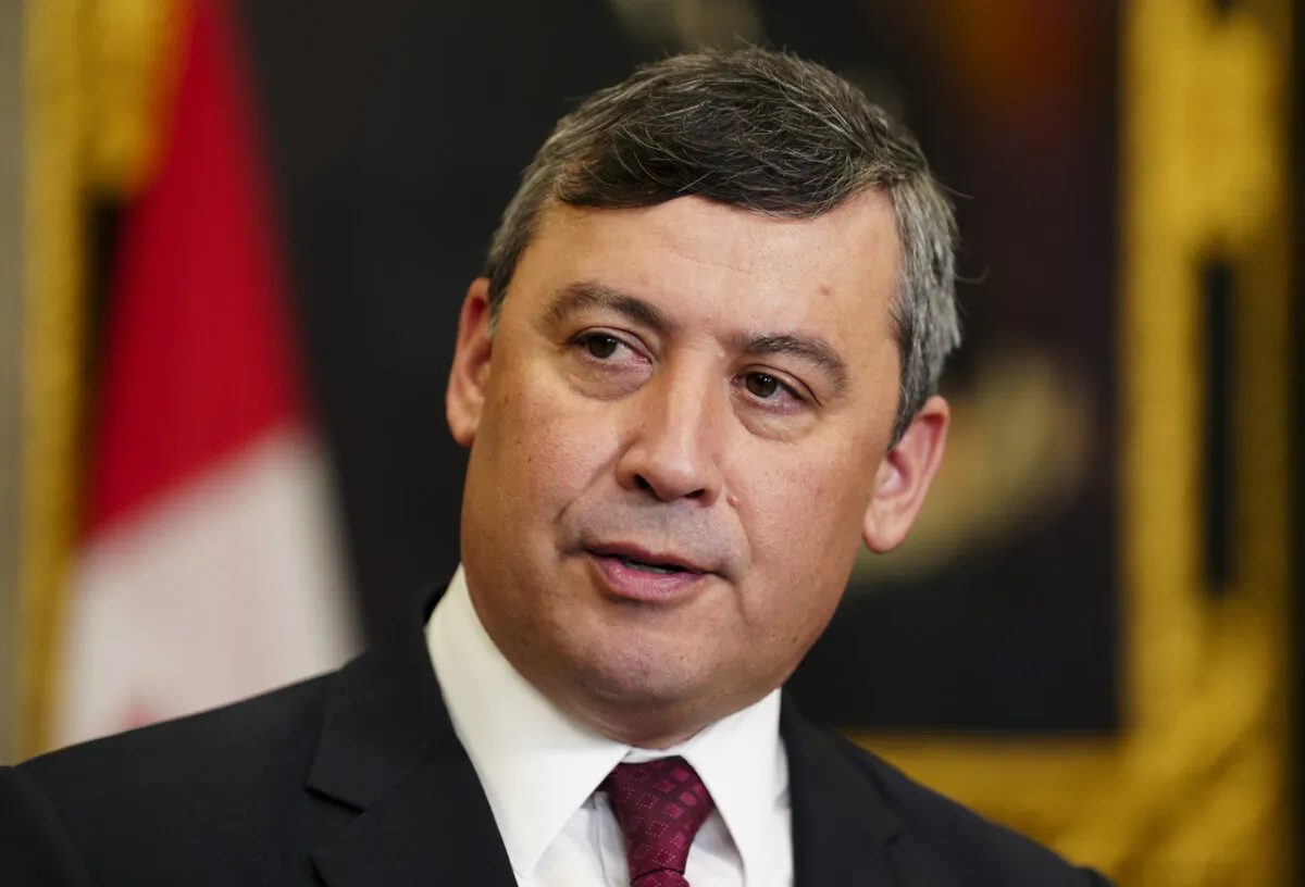 Conservative MP Michael Chong reacts to the Initial Report from the Public Inquiry into Foreign Interference in Federal Electoral Processes and Democratic Institutions in the foyer of the House of Commons on Parliament Hill in Ottawa on May 3, 2024. (The Canadian Press/Sean Kilpatrick)