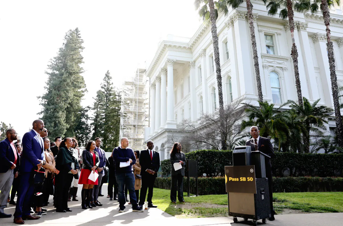 State Sen. Steven Bradford speaks at the National Urban League California Legislative Advocacy Day event in Sacramento, Calif., on March 13, 2024. (Arturo Holmes/Getty Images for National Urban League)