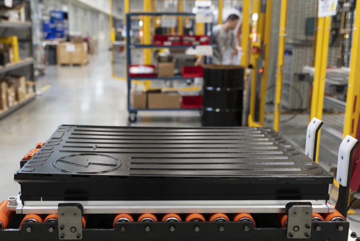 A completed module prototype is seen at Lion Electric Company's lithium-ion battery manufacturing facility in Mirabel, Que., on Sept. 14, 2023. (The Canadian Press/Christinne Muschi)