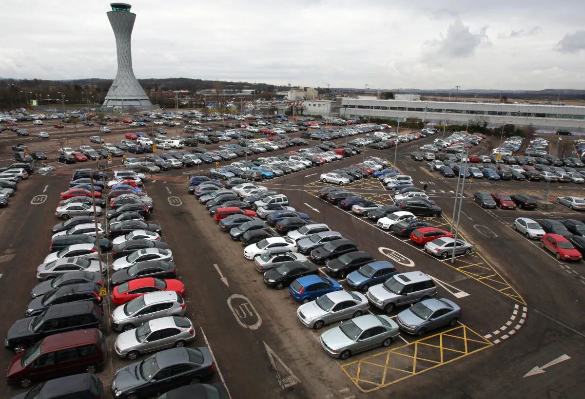 The car park at Edinburgh Airport in Scotland on March 16, 2010. (Andrew Milligan/PA)