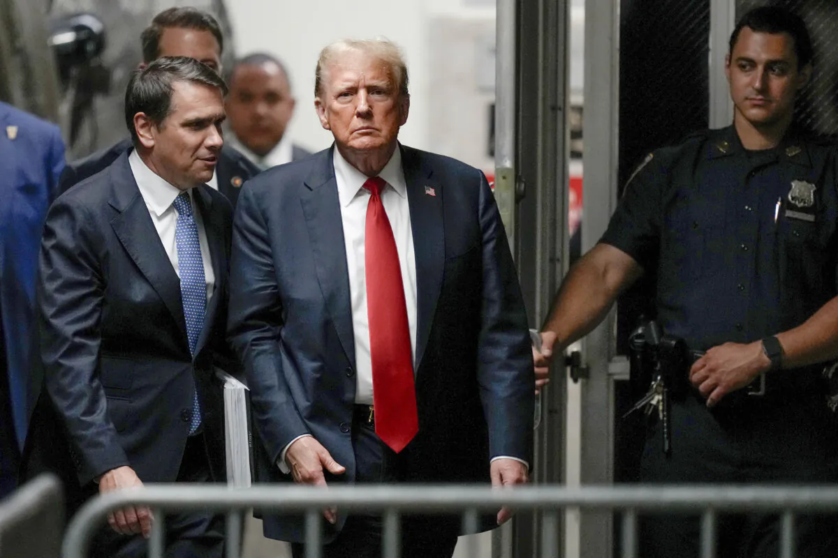 Former President Donald Trump returns to court for his so-called "hush money" trial at Manhattan Criminal Court on May 28, 2024 in New York City. (Photo by Julia Nikhinson-Pool/Getty Images)