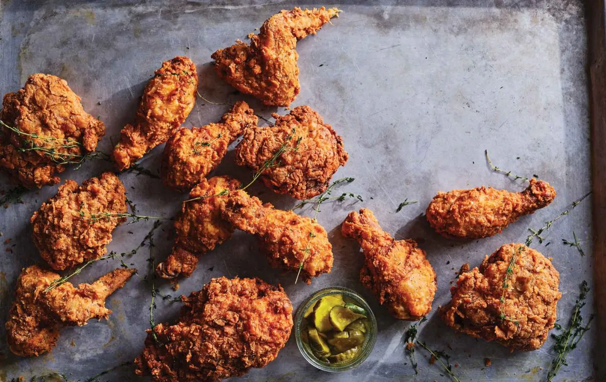 Fried chicken with the ultimate crisp, made by Southern chef William Dissen. (Johnny Autry)
