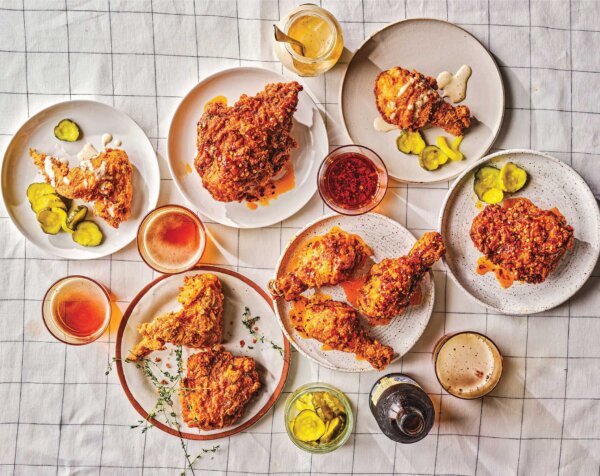 Billy D’s Fried Chicken With Nashville Hot Dip and White Barbecue Sauce