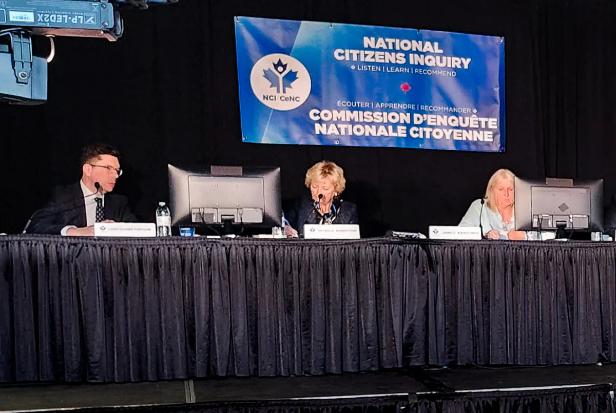 The National Citizens Inquiry in Regina on May 30, 2024. (Lee Harding/The Epoch Times)