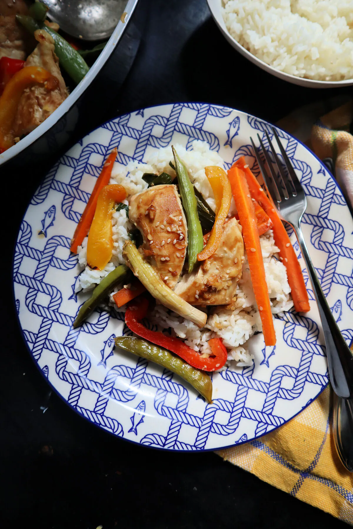 Easy sheet pan chicken teriyaki can be served with white or brown rice, and extra teriyaki sauce on the side for drizzling. (Gretchen McKay/Pittsburgh Post-Gazette/TNS)