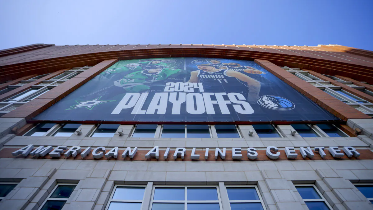 The exterior of American Airlines Center prior to Game 4 of the NBA basketball Western Conference finals between the Dallas Mavericks and the Minnesota Timberwolves, in Dallas on May 28, 2024. (Gareth Patterson/AP Photo)