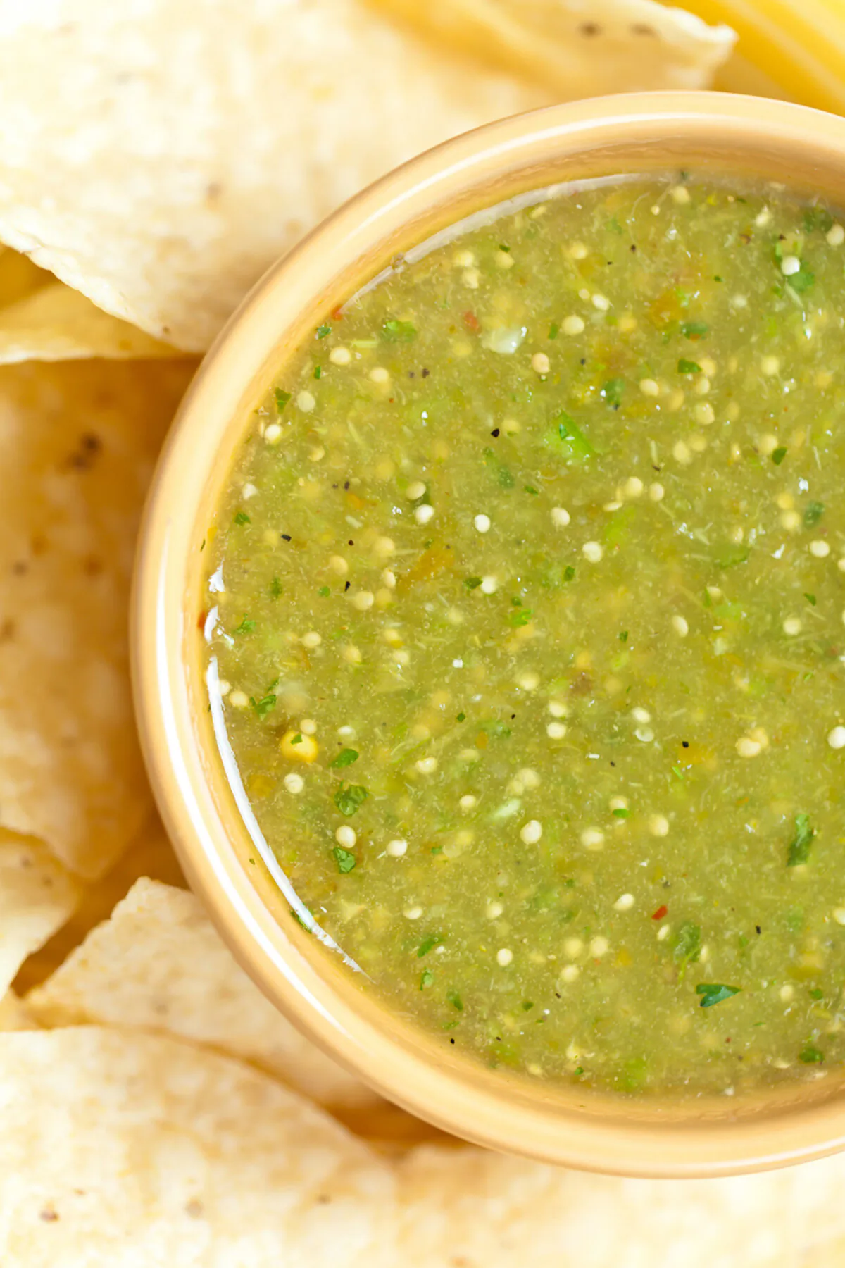 Salsa verde with tortilla chips. (Dreamstime/TNS)