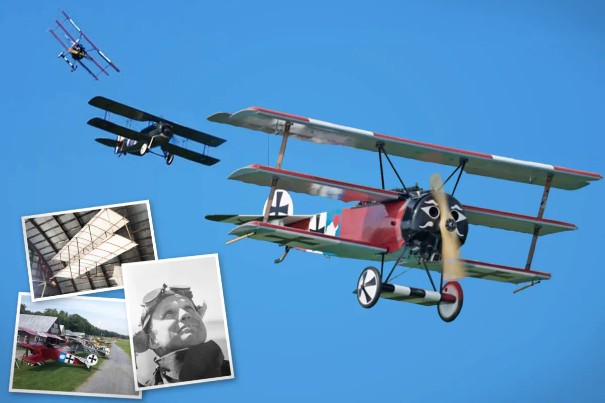 Antique fighter planes and photos of the Old Rhinebeck Aerodrome and Cole Palen. (Courtesy of Old Rhinebeck Aerodrome)
