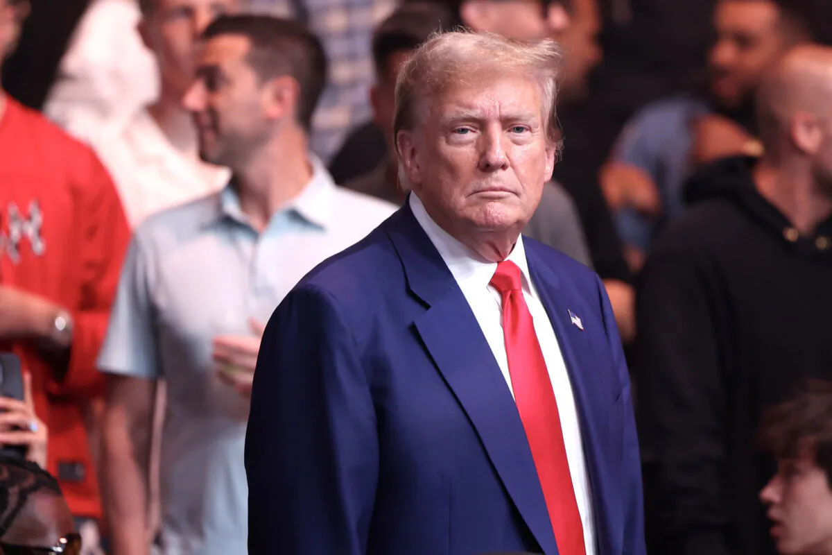 Former President Donald Trump attends UFC 302 at Prudential Center in Newark, N.J., on June 1, 2024. (Luke Hales/Getty Images)
