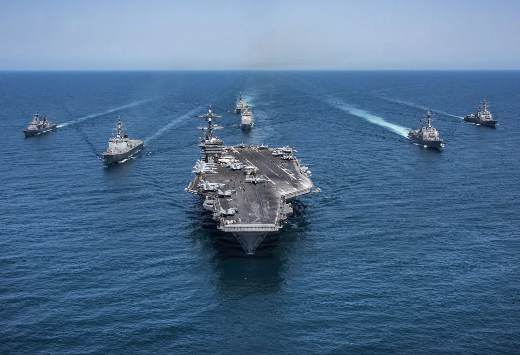 U.S. and South Korean vessels patrol the Indo-Pacific on May 3, 2017. (Z.A. Landers/U.S. Navy via Getty Images)