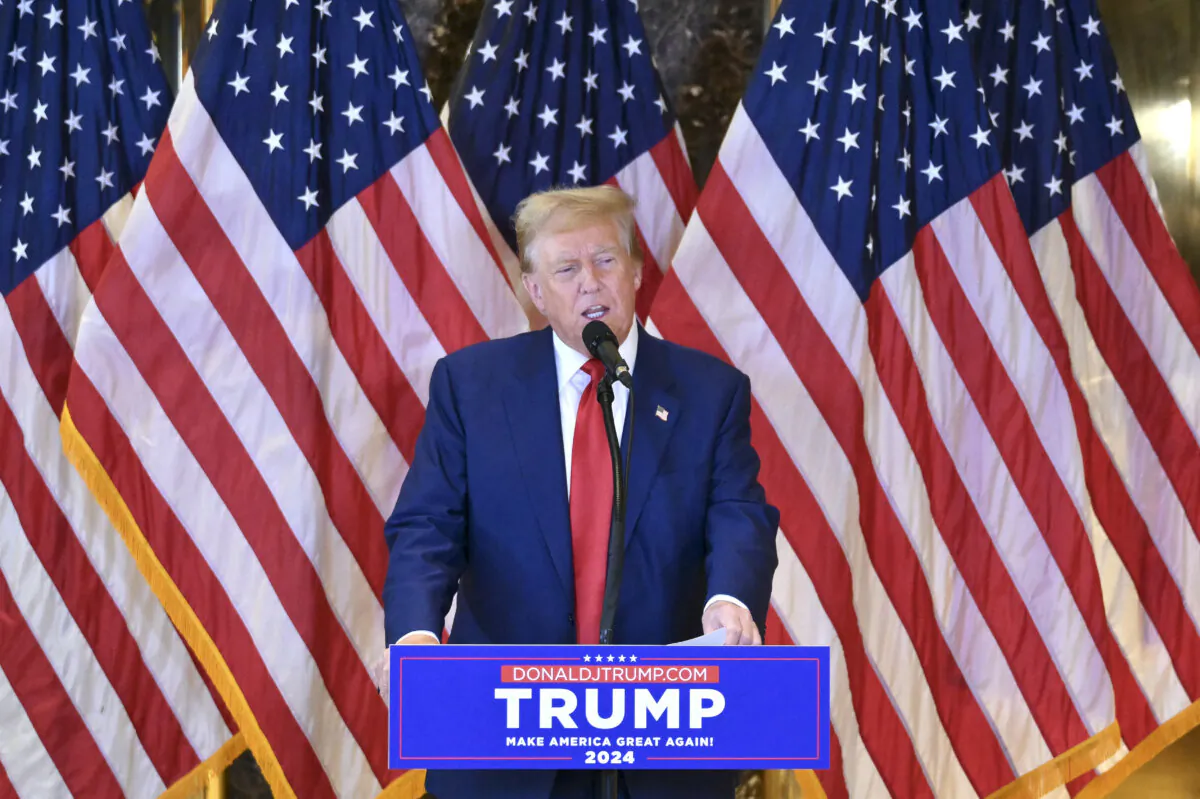 Former President and Republican presidential candidate Donald Trump speaks during a press conference at Trump Tower in New York City on May 31, 2024. (Angela Weiss/AFP via Getty Images)
