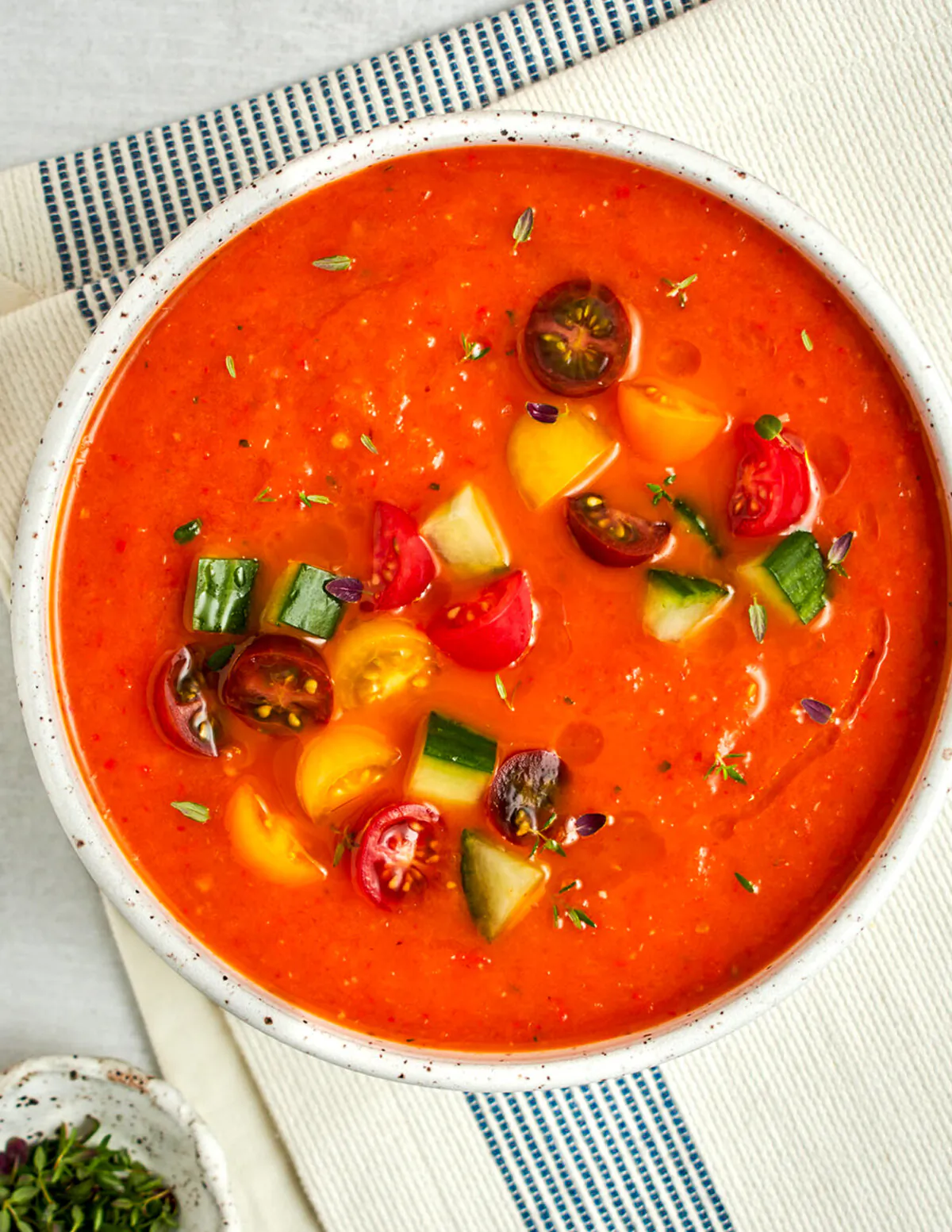 Simple ingredients make a refreshing gazpacho, perfect for a hot summer day. (Courtesy of Jennifer Segal)