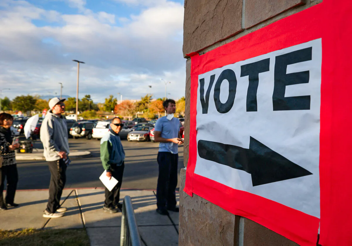 People wait in line to vote on Election Day in Las Vegas, Nev., on Nov. 8, 2022. (Ronda Churchill/AFP via Getty Images)