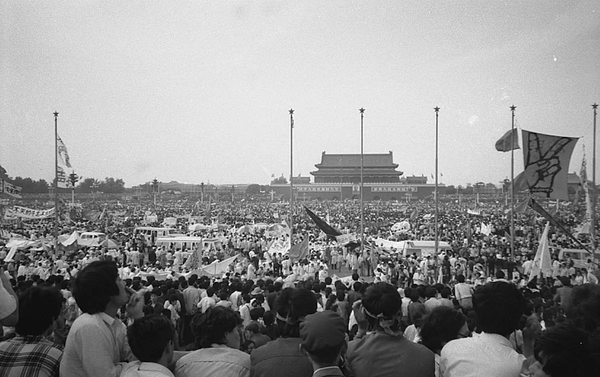 Millions of Chinese people came to Tiananmen Square to support the pro-democracy student protests in Beijing in 1989. (Courtesy of Ma Jian)