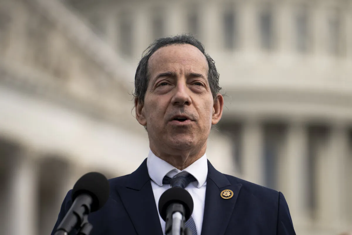 Rep. Jamie Raskin (D-Md.) at a press briefing in Washington on June 3, 2024. (Madalina Vasiliu/The Epoch Times)