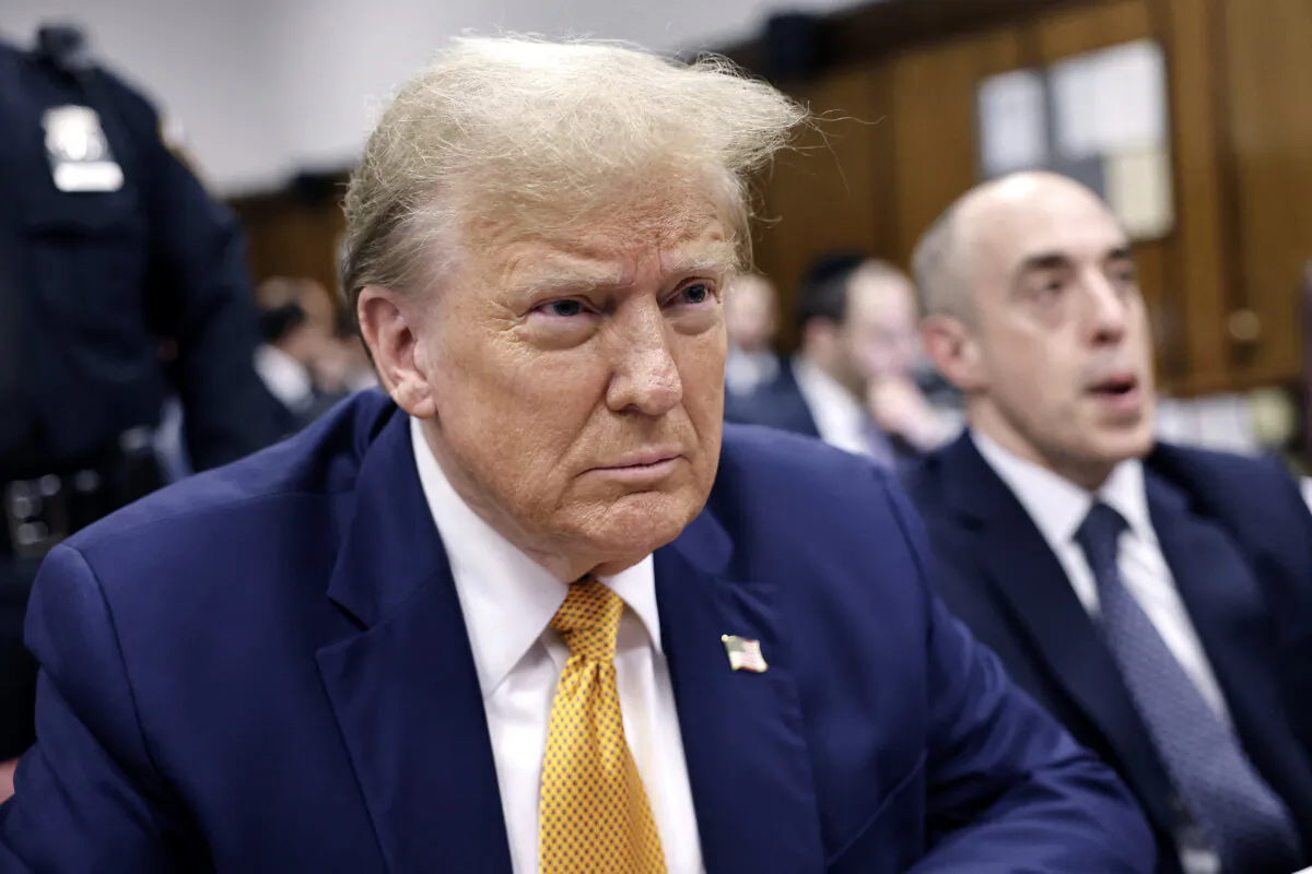 Former President Donald Trump attends his trial for allegedly falsifying business records at Manhattan Criminal Court in New York City on May 14, 2024. (Michael M. Santiago/AFP)