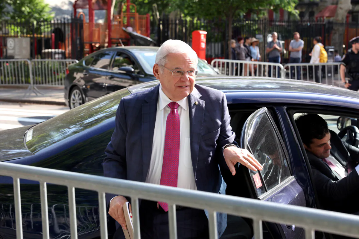 Sen. Robert Menendez (D-N.J.) arrives at federal court in New York on May 21, 2024. (Spencer Platt/Getty Images)
