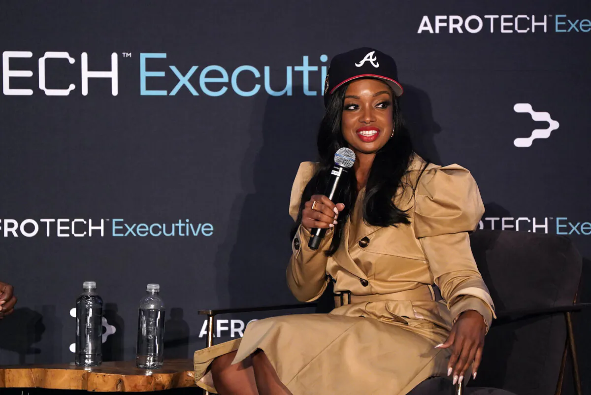 Arian Simone, co-founder of Fearless Fund, speaks in Brooklyn, New York City, on Sept.22, 2023. (Bennett Raglin/Getty Images)