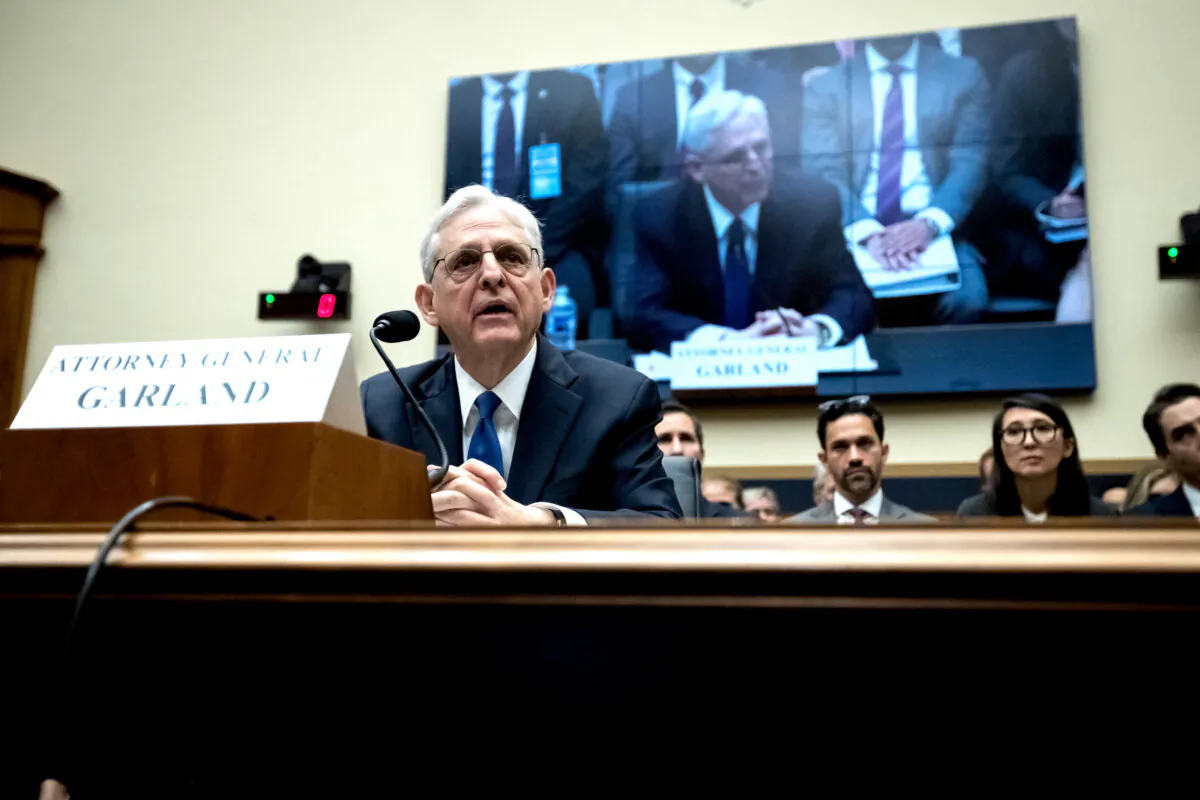 Attorney General Merrick Garland testifies during a hearing by the House Judiciary Committee, Washington on June 4, 2024. (Allison Bailey/Middle East Images via AFP)